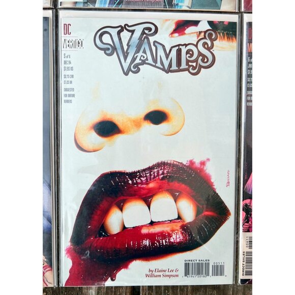 FULL RUN DC Vertigo Vamps Comic Book Set of 6 Elaine Lee & William Simpson ©1994 - Picture 6 of 7